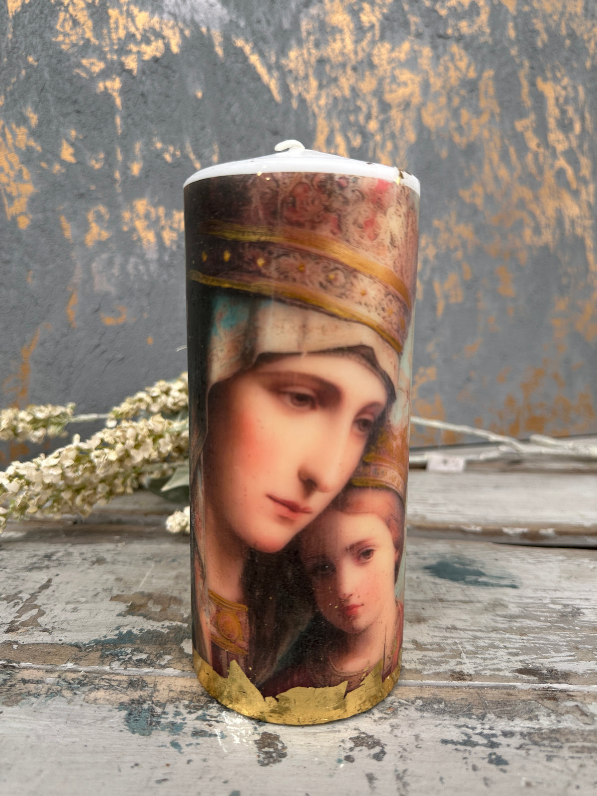 Madonna & Child Candle Tall