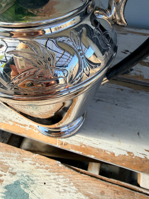 Silverware Coffee Pot engraved with working hinged lid