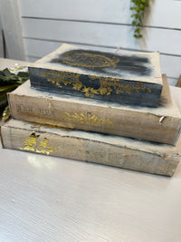 Fusion cast iron Black & Gold Reworked decorative Book 
