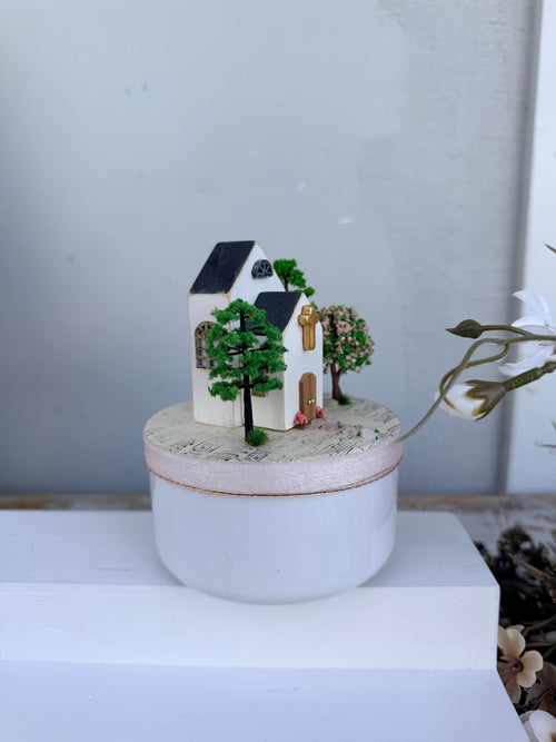 Miniature Church Series Pink Handmade Diorama
