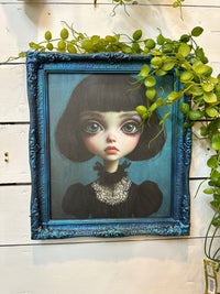Cosette Artwork in Blue & Turquoise metallic frame