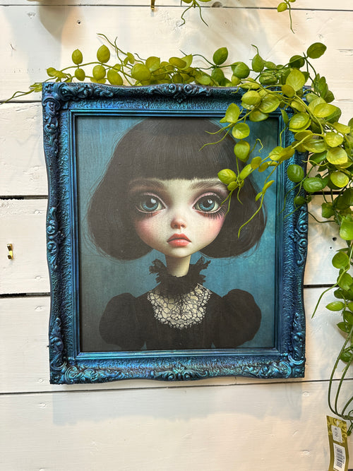 Cosette Artwork in Blue & Turquoise metallic frame