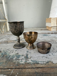 Silver egg cups set of 3