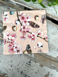 Sakura feathers & eggs Napkin for Decoupage