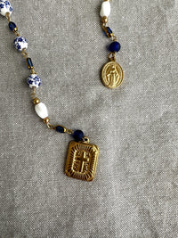 Decor prayer beads Blue & White