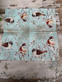Bird Winter Melody blue/grey Napkin for Decoupage