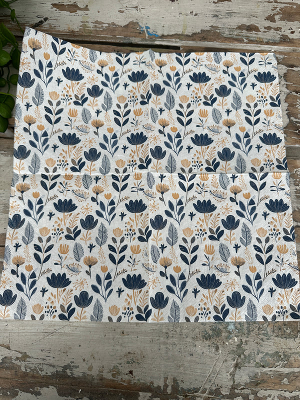 Scandinavian Navy & Mustard Napkin for Decoupage