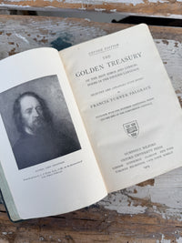 1919 Antique Poem Book the Golden Treasury by Palgraves leather cover