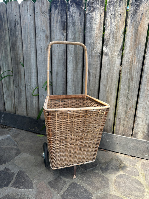 Wicker Shopping Trolley 