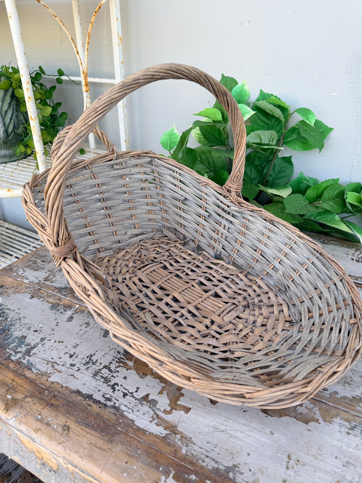 Flower Picking Baskets Willow Greywash