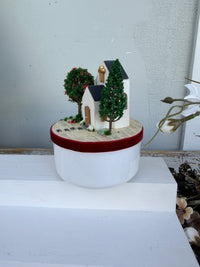 Miniature Church Series Red Handmade Diorama