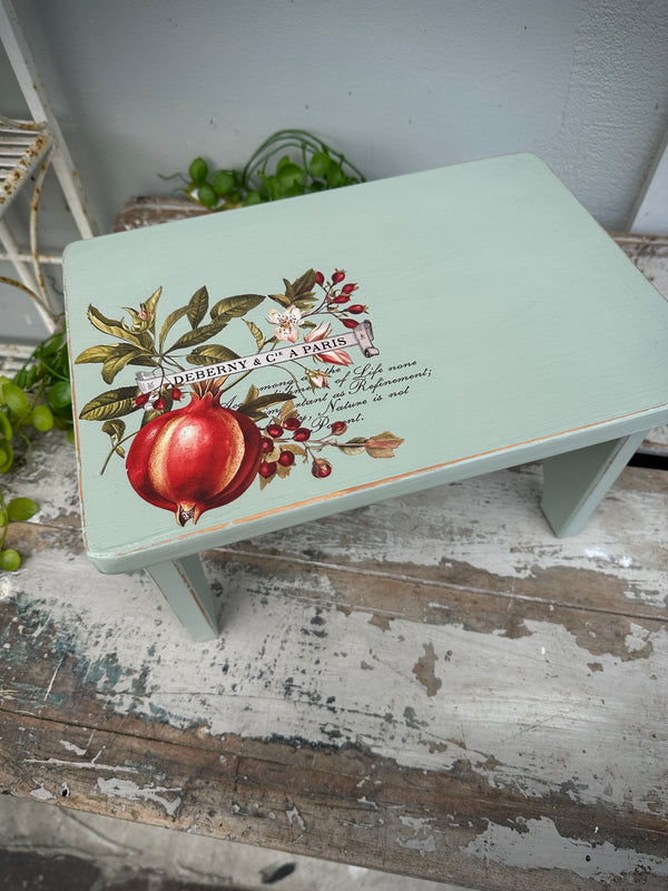 Duck Egg wood riser with clementine florals COLLECT