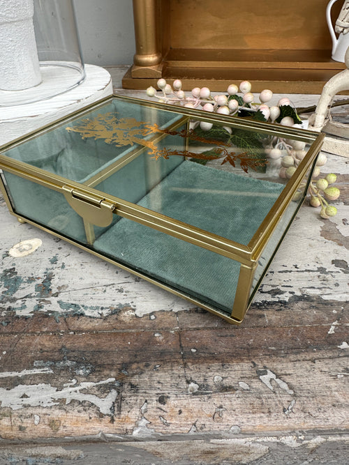 Glass and Gold jewelry box