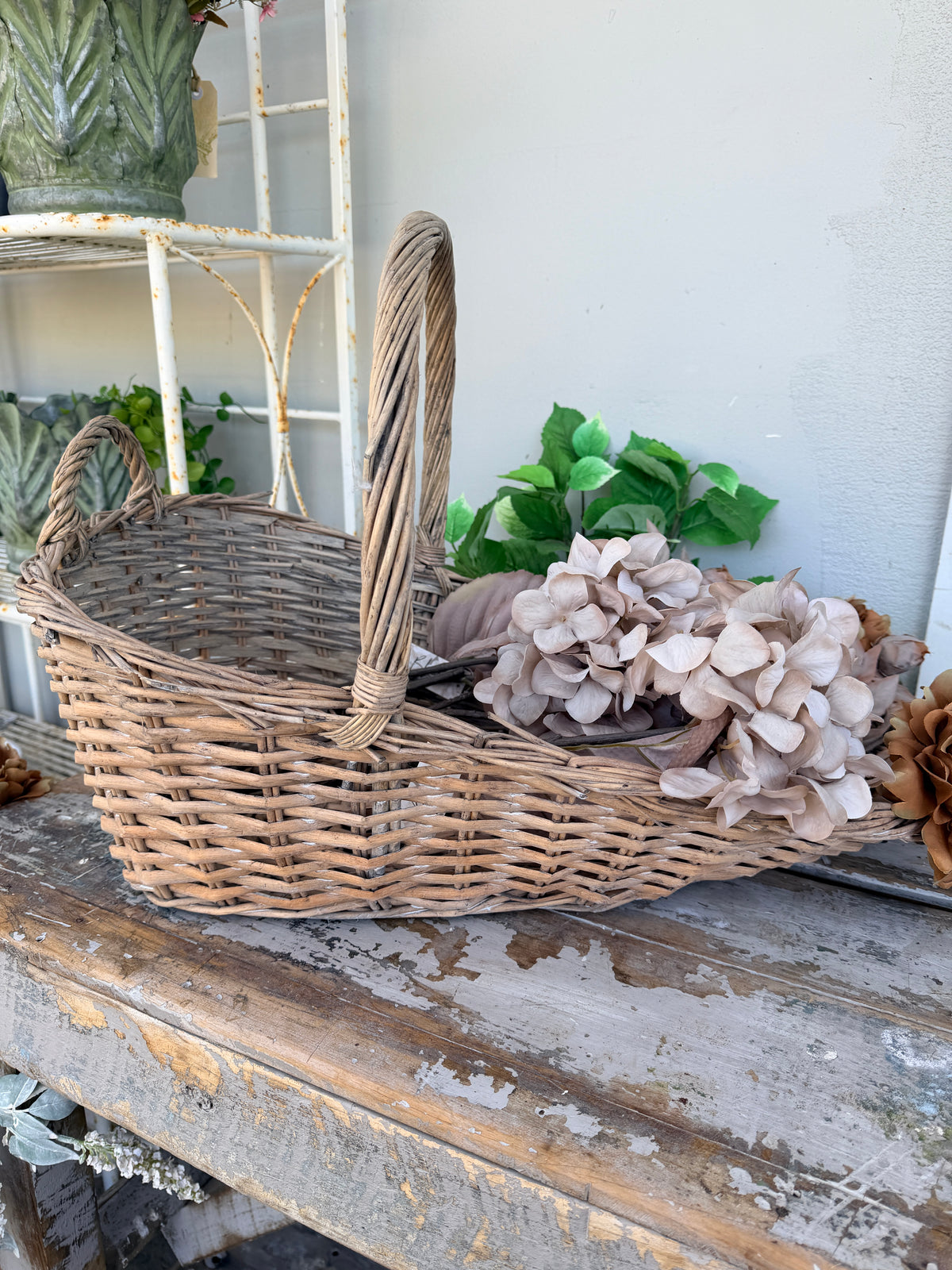 Flower Picking Baskets Willow Greywash