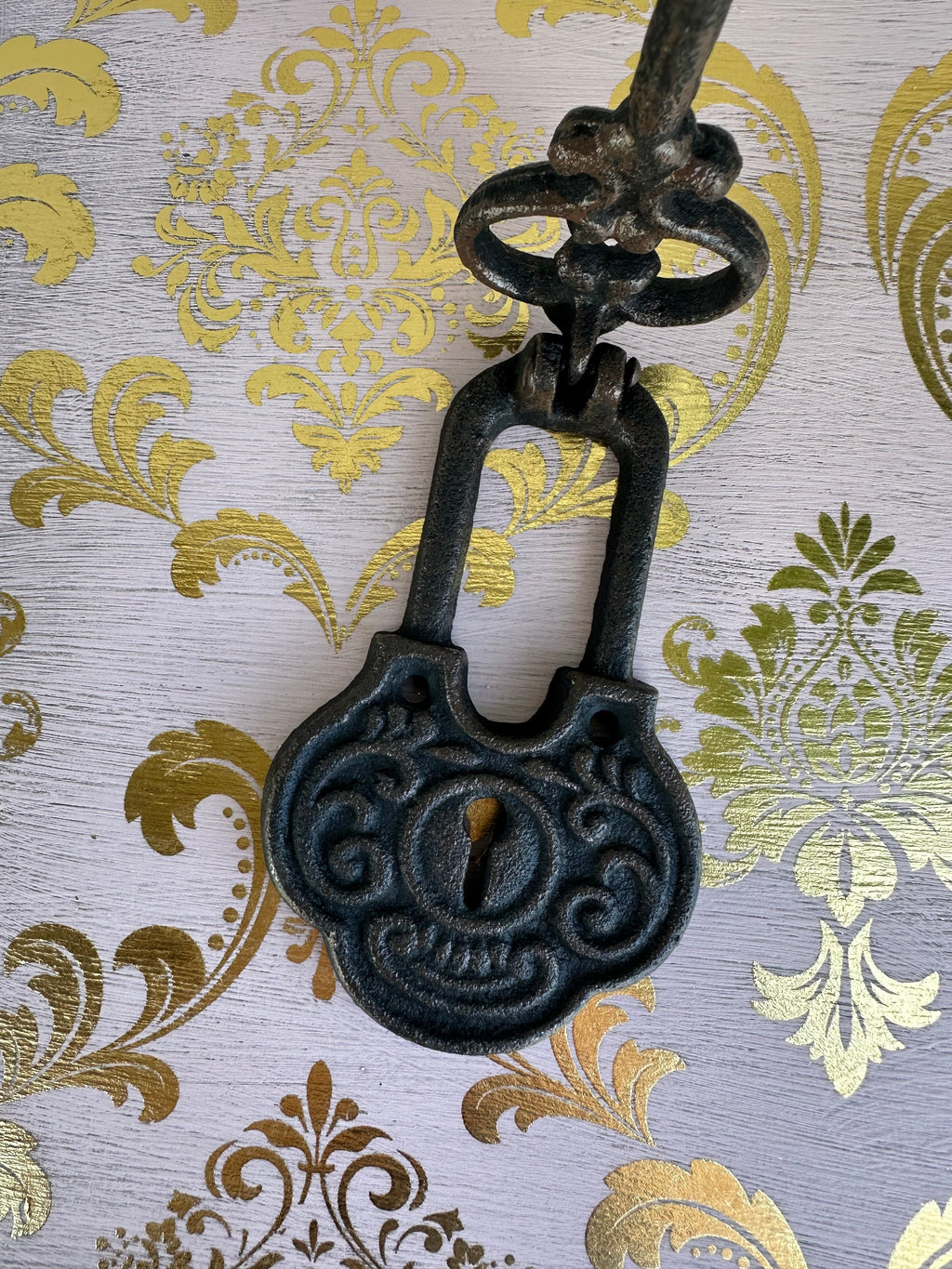 Padlock &  Key Rusty Black door knocker or decor
