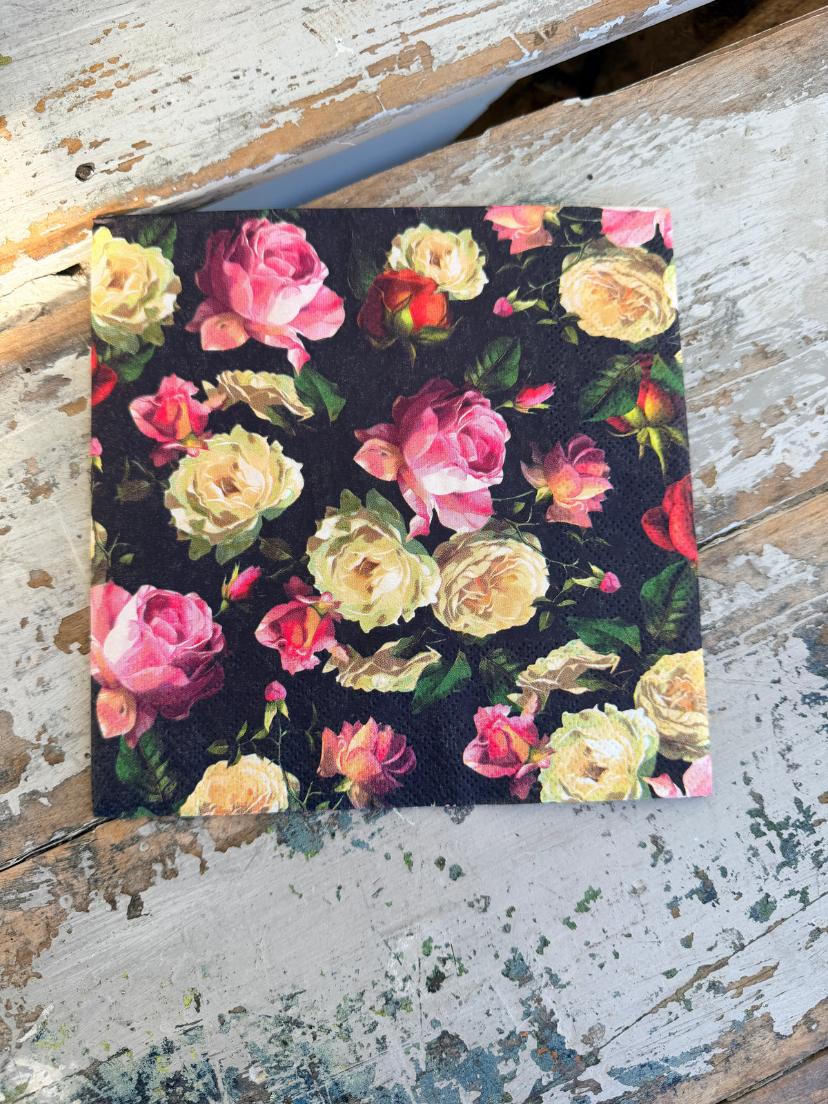 Black Roses Napkin for Decoupage
