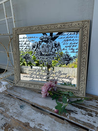 Rustic French Cream Mirror with Typography large