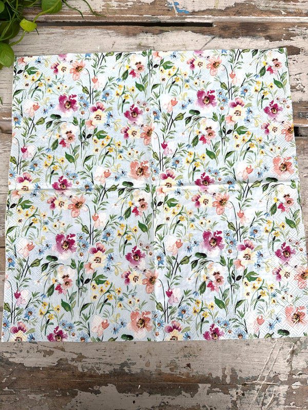 Beauty of Spring light Blue Napkin for Decoupage