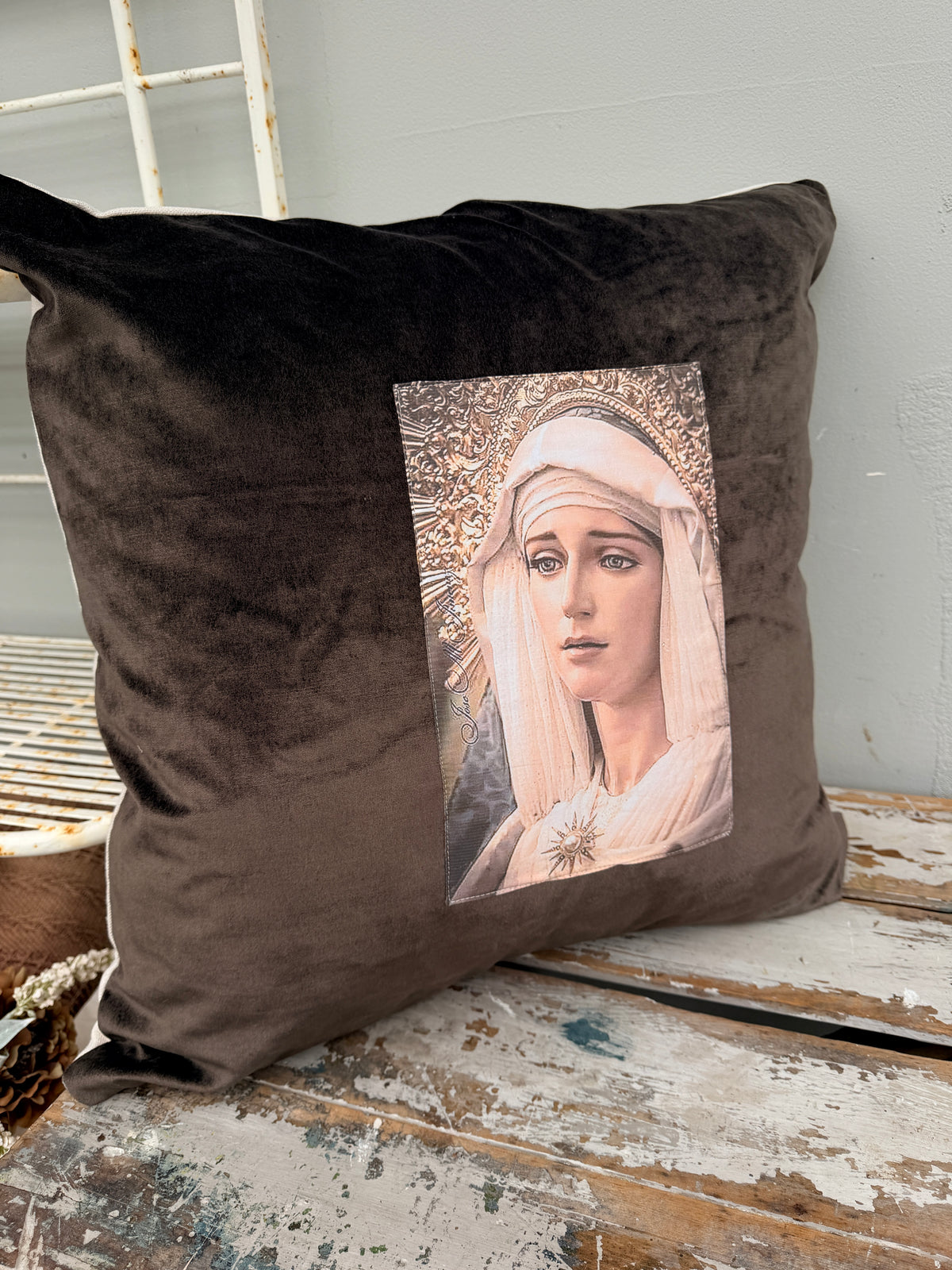 Velvet Cushion Mary XL  religious