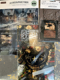 Christmas Bundle * Crim Velvet Transfer + Snow Twilight Paper Pack  + Santa's sleigh Mould