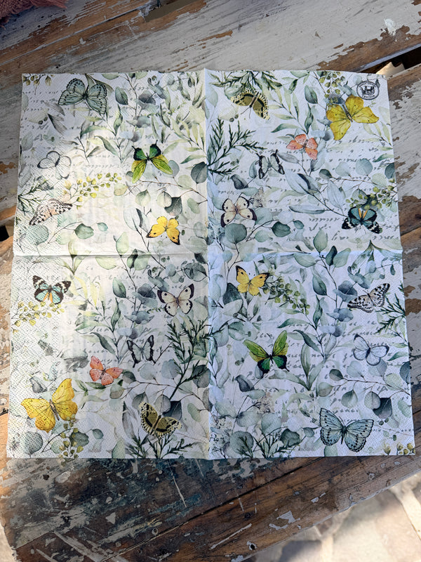 Pastel Butterflies Napkin for Decoupage