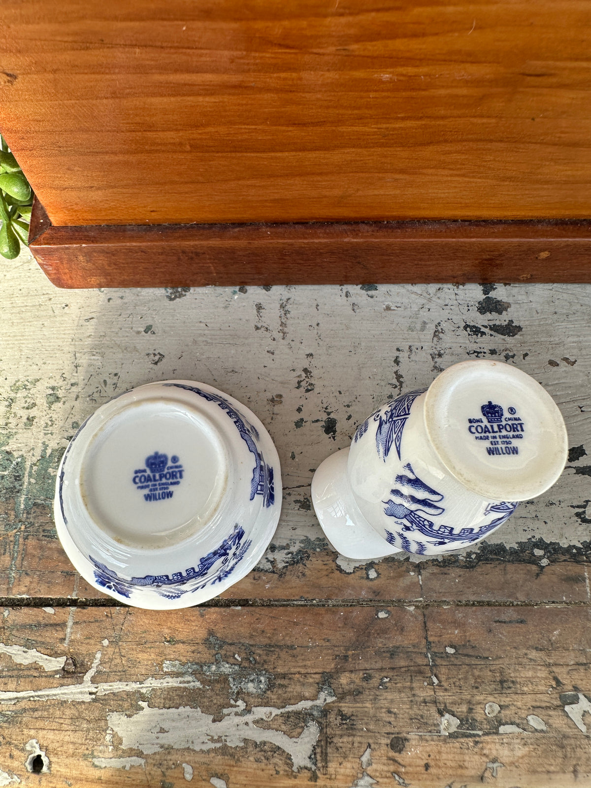 Coalport Willow B&W miniatures set boxed