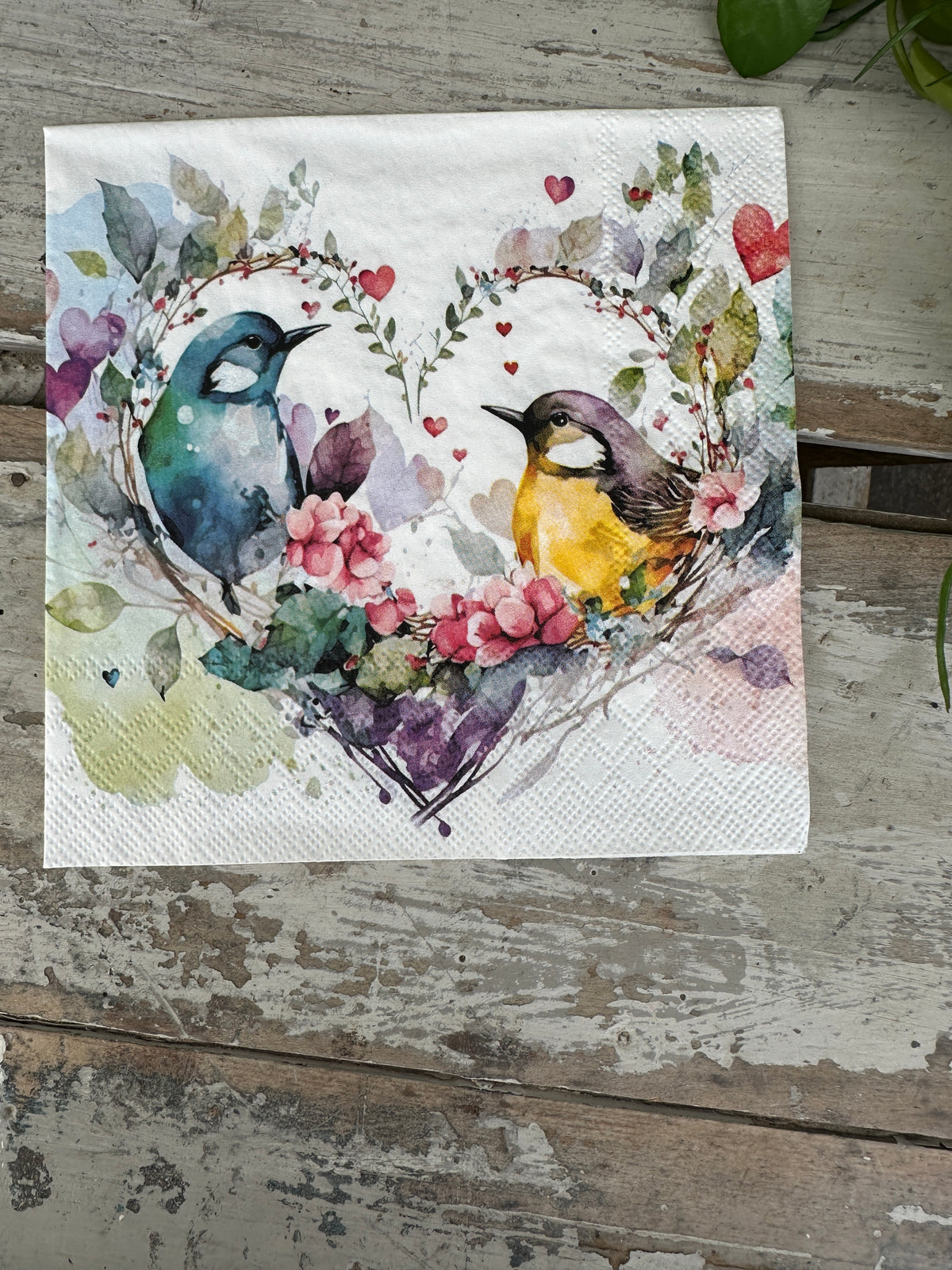 Loving Birds Napkin for Decoupage
