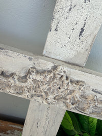 Decorative cross with a rustic finish Chippy Wooden Cross Large in milk paint