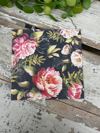 Peonies composition Black Napkin for Decoupage