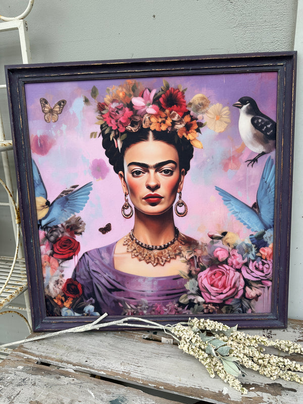 Purple Frida Framed Artwork