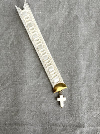 Decor prayer book mark w mini white cross