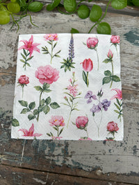 Flower Stems Napkin for Decoupage