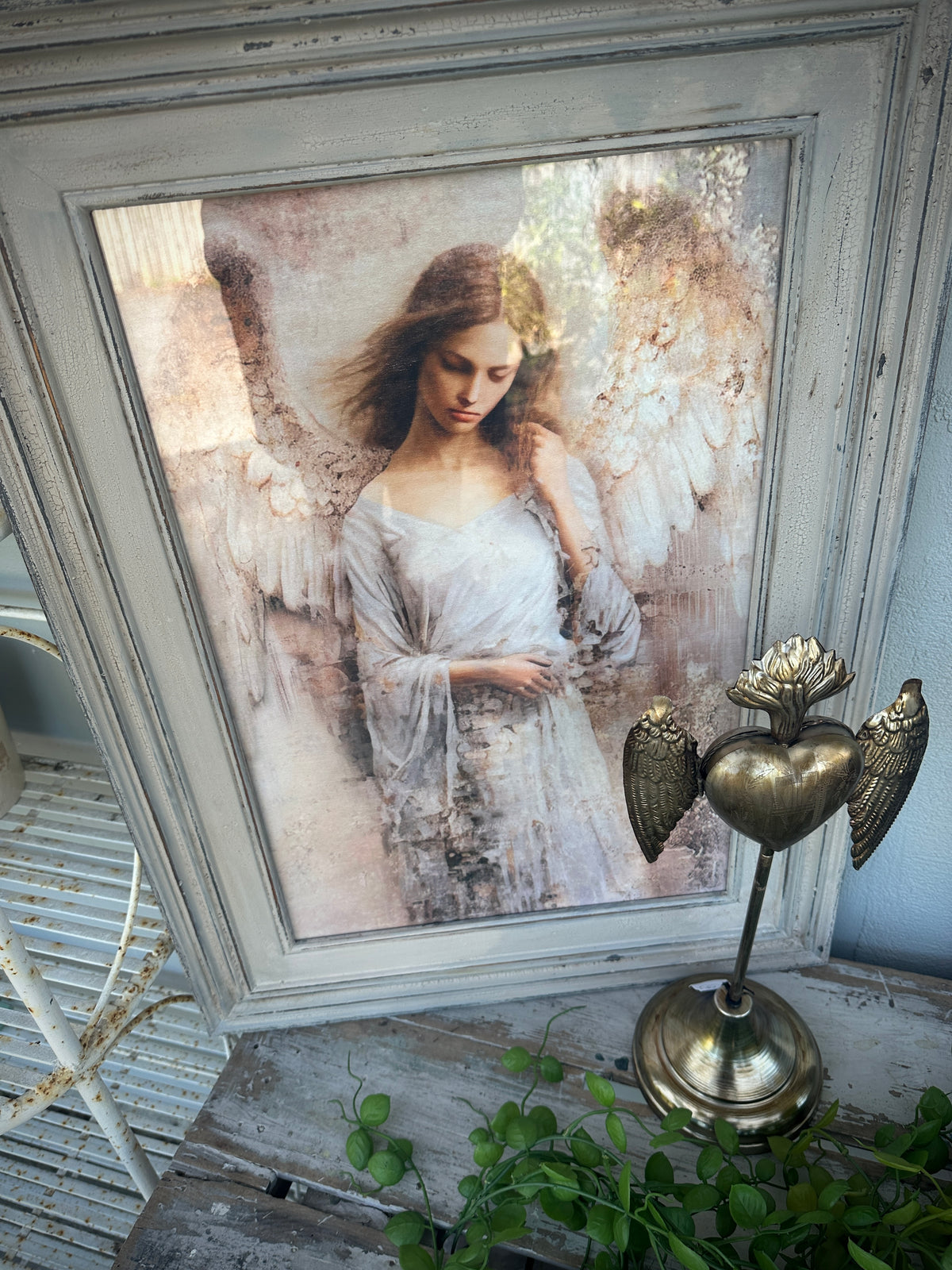 Peaceful Angel Artwork with glass framed COLLECT ONLY