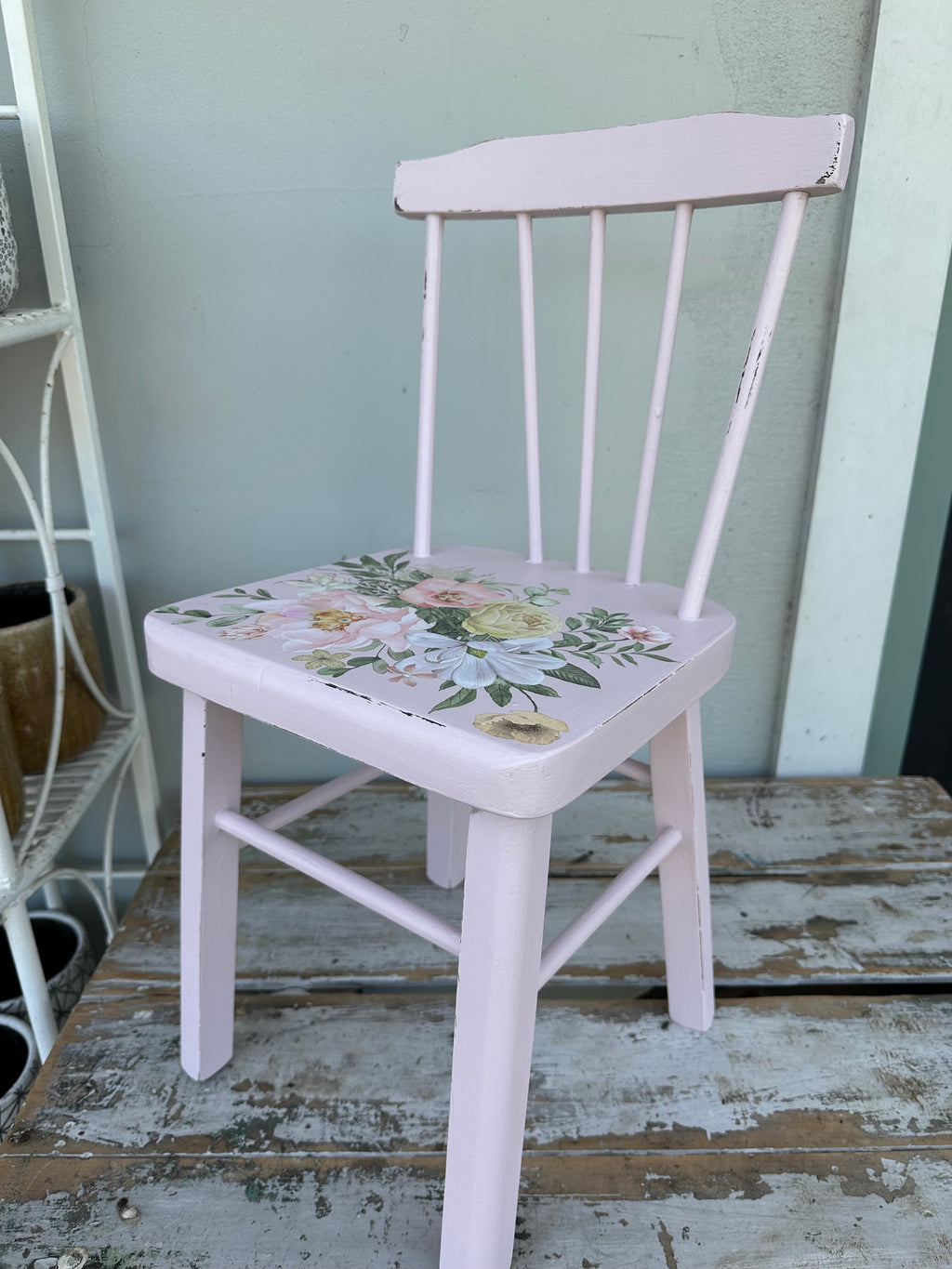 Small Pink Shabby Chic chair - painted ex the PMV studio