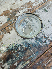 Glass pot with Silverware edging
