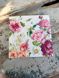Pink Peonies Napkin for Decoupage