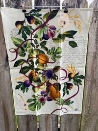 Tea towel Fig & Pear w Script Michel design works
