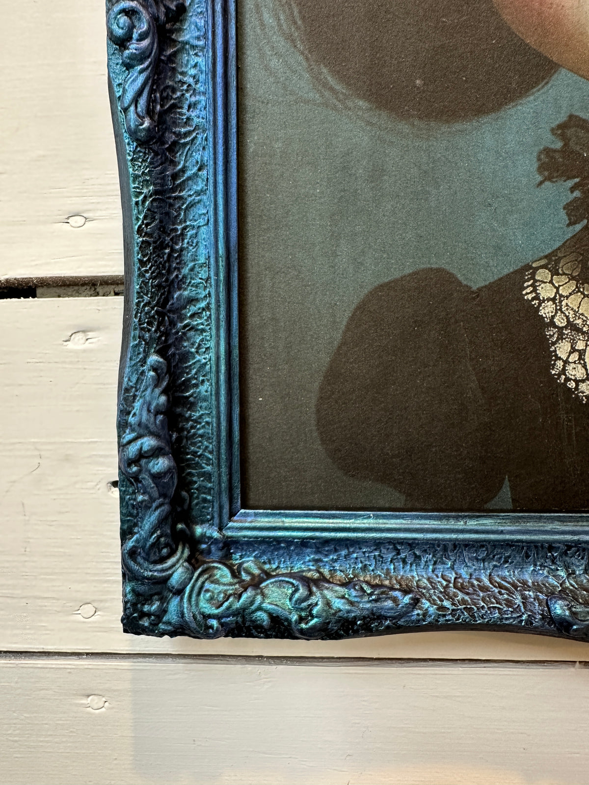 Cosette Artwork in Blue & Turquoise metallic frame