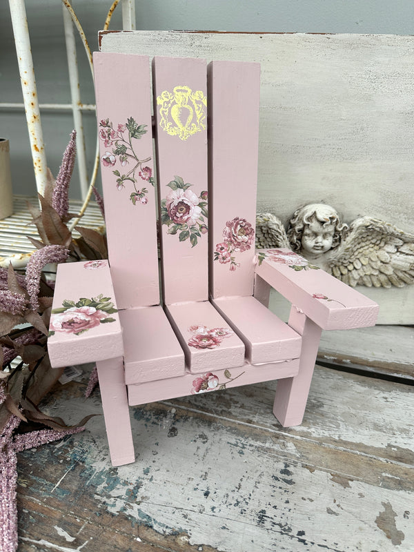 Handmade Pink & Floral mini chair