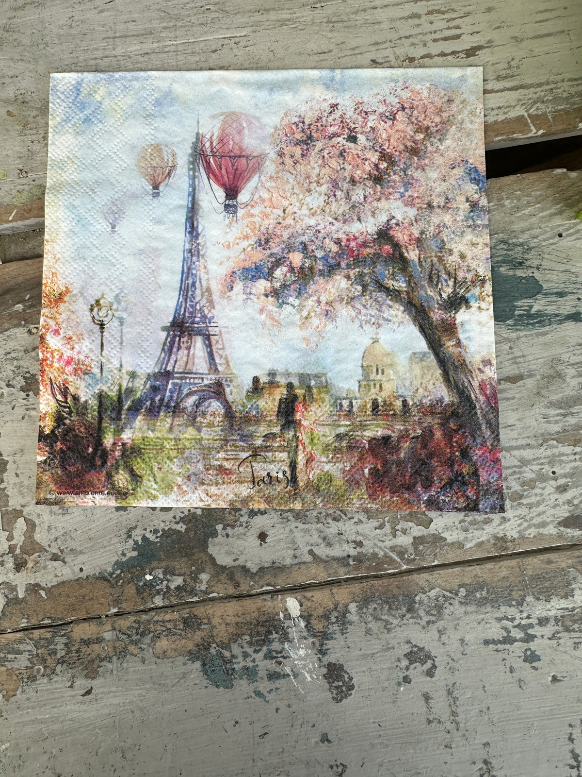 Paris Art Napkin for Decoupage