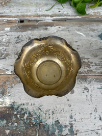 Scalloped dish with bows silver plate