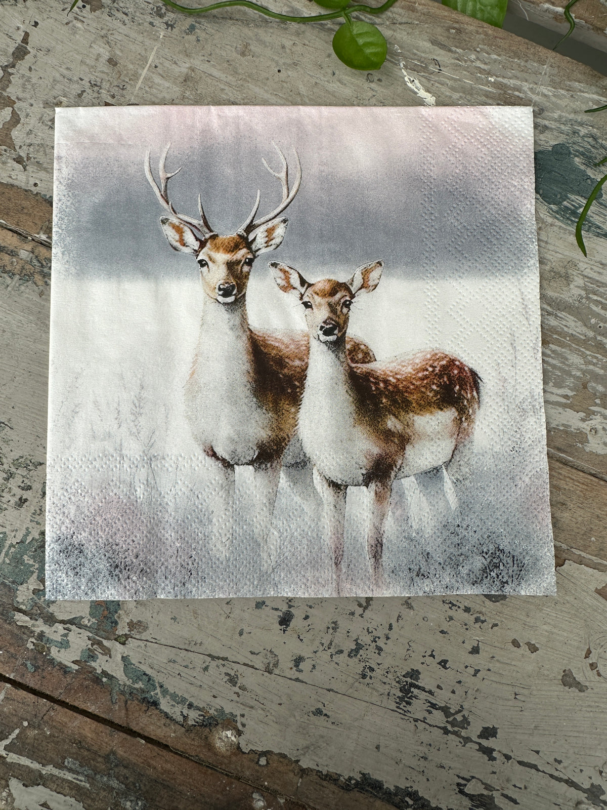 Magic Winter Deer Napkin for Decoupage