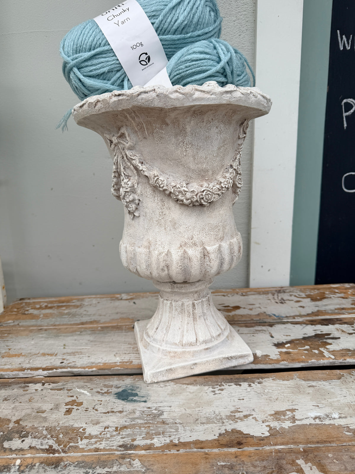 Large painted decorative Urn - please COLLECT from store