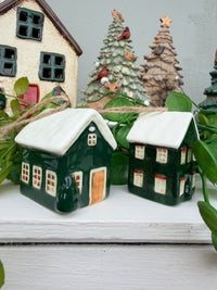Hanging Mini ceramic village Green houses