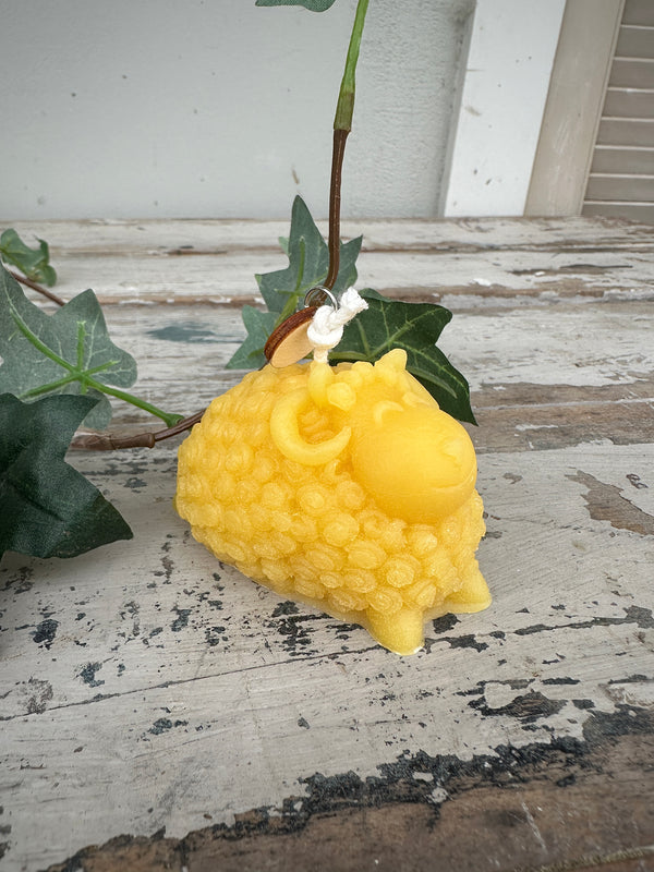 Sheep  natural beeswax candle