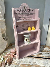 Pink shelf unit with IOD transfers