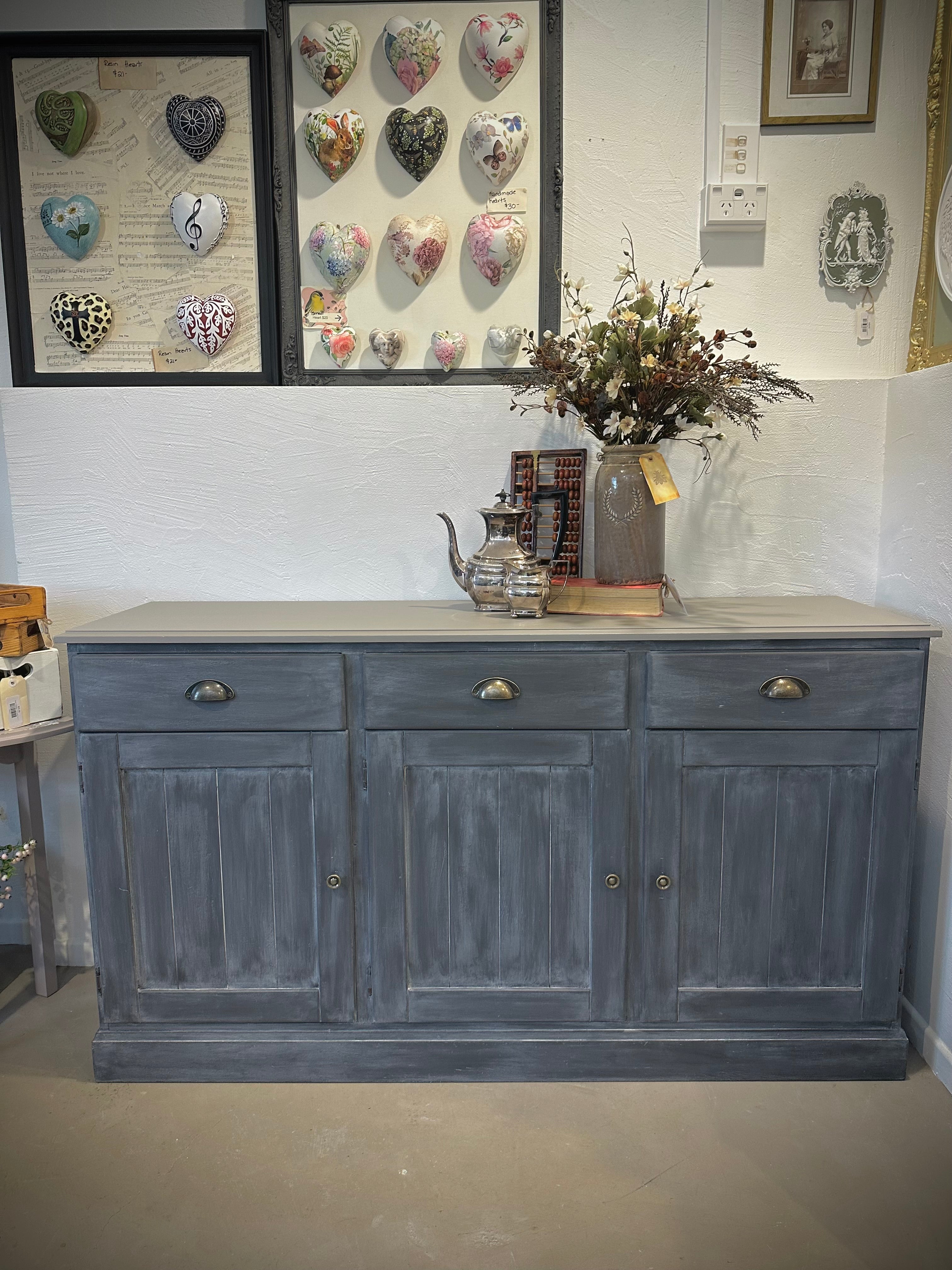 Primitive Look Sideboard in Midnight Brew | Paint Me Vintage