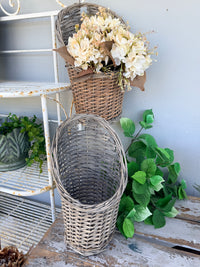 Hanging Wall Baskets Willow Greywash