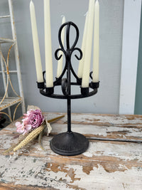 Rustic Cast Iron Circle Candelabra