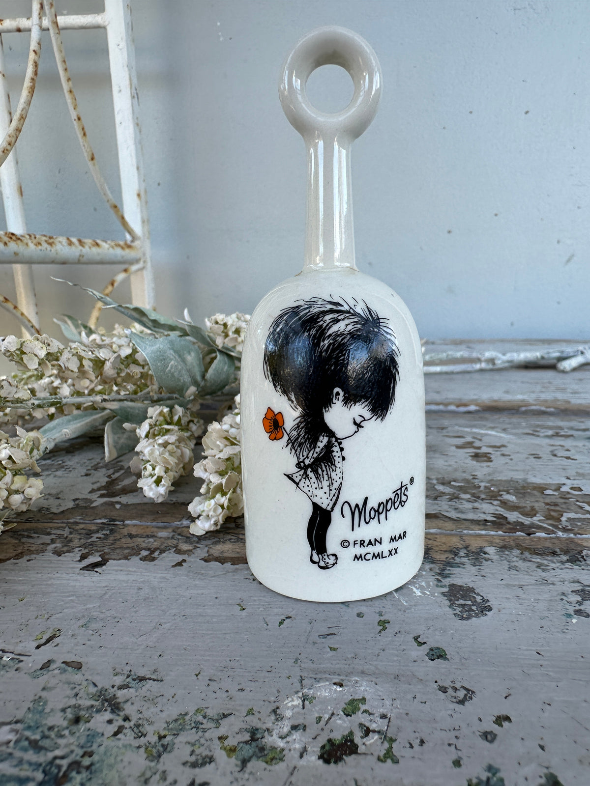 Ceramic Bell Moppet by Fran Mar II circa 1970 repaired